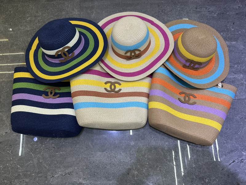 Chanel beach bag & hat dx08